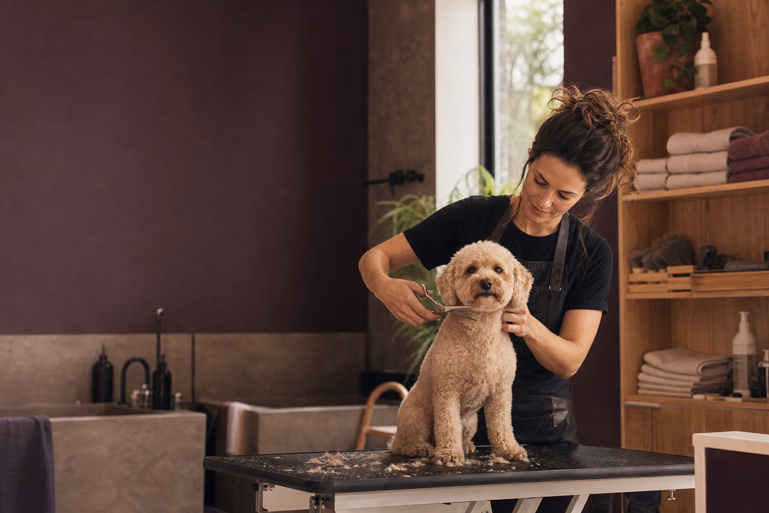 A service-business owner at work in their space